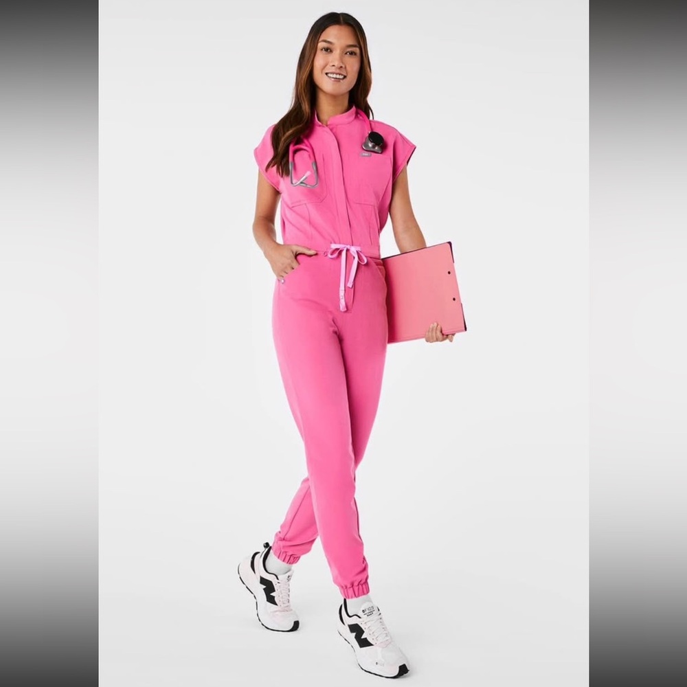 Figs F*ing Pink Rafaela Scrub Jumpsuit